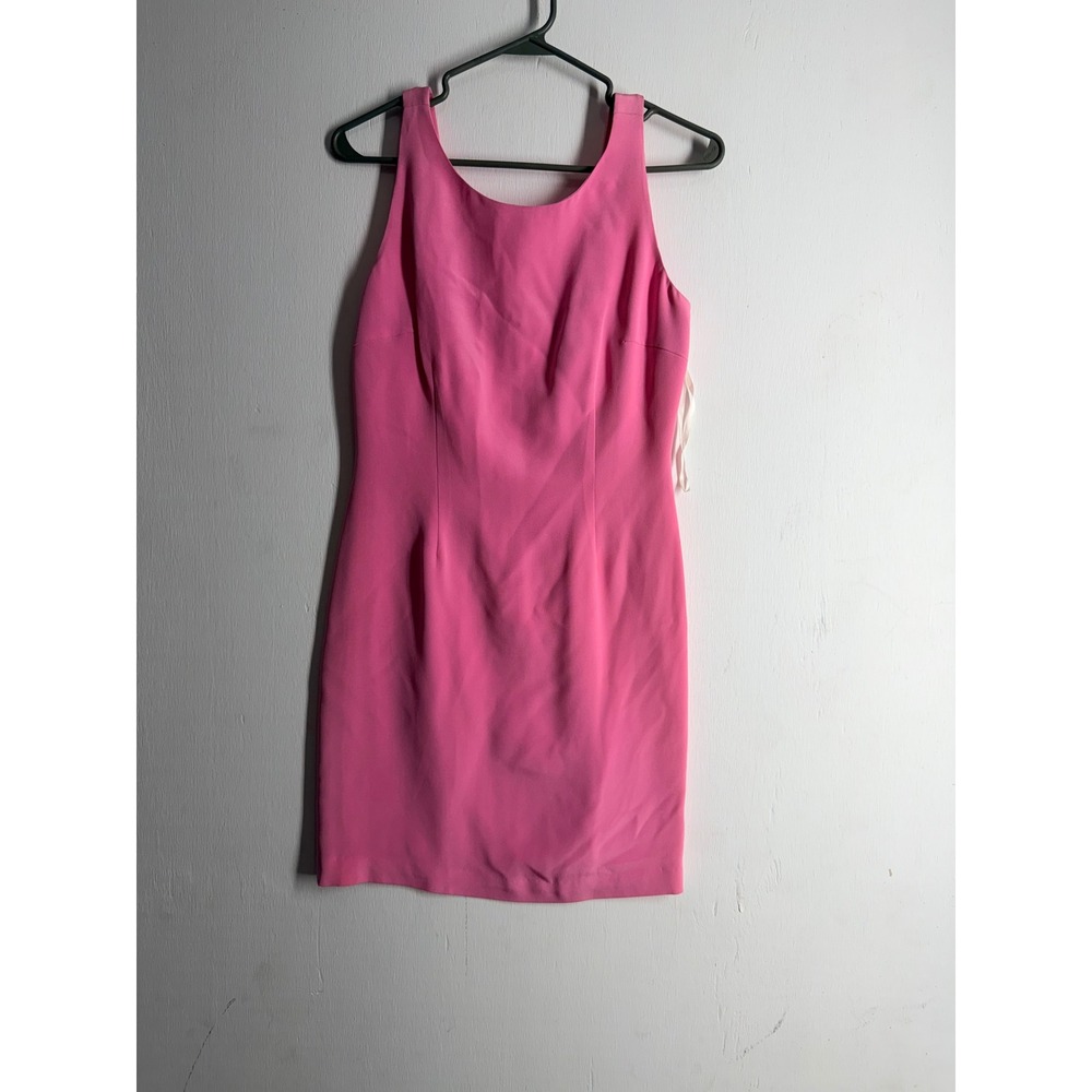 Hugo Buscati Pink Silk Mini Dress Sleeveless Sheath Cocktail Party Womens Size 6